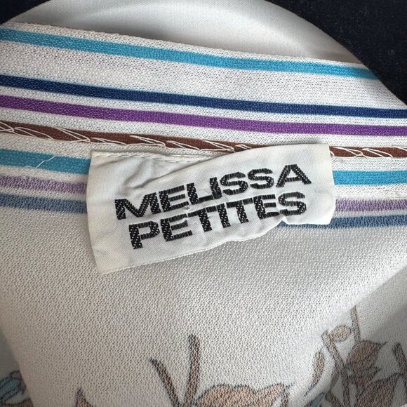 VTG 90s SzS Melissa Petites Floral Accordion Pleated Elastic Waist Dress Cottage - Picture 3 of 7